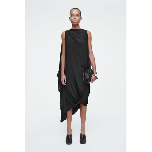 COS DRAPED BALLOON MIDI DRESS