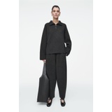 MERINO WOOL BARREL-LEG TROUSERS