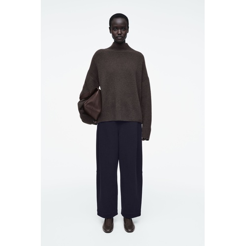 COS BOILED-WOOL BARREL-LEG PANTS