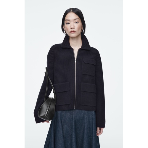 COS RIBBED MERINO WOOL UTILITY JACKET