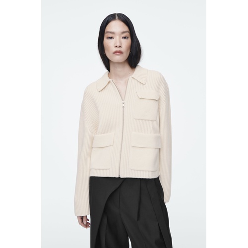 COS RIBBED MERINO WOOL UTILITY JACKET