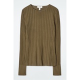 RIB-KNIT LONG-SLEEVED TOP