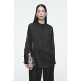 SHEER SILK TUXEDO SHIRT