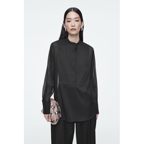 COS SHEER SILK TUXEDO SHIRT