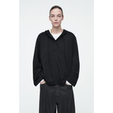 BUTTONED LIGHTWEIGHT JERSEY HOODIE