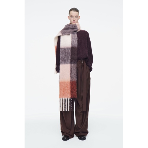 COS FRINGED BRUSHED-MOHAIR SCARF