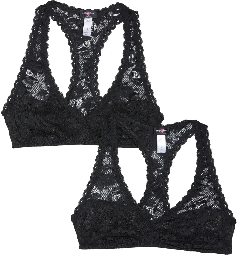Cosabella Never Say Never Racie 2-Pack Racerback Bralettes_BLACK