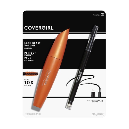  COVERGIRL LashBlast Volume Mascara and Perfect Point Plus Eyeliner, Very Black/Black Onyx, Combo 1 (Packaging May Vary)