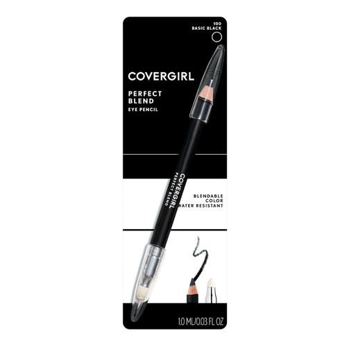  COVERGIRL Perfect Blend Eyeliner Pencil, Basic Black Color, Eyeliner Pencil With Blending Tip for Precise Or Smudged Look, 2 Count