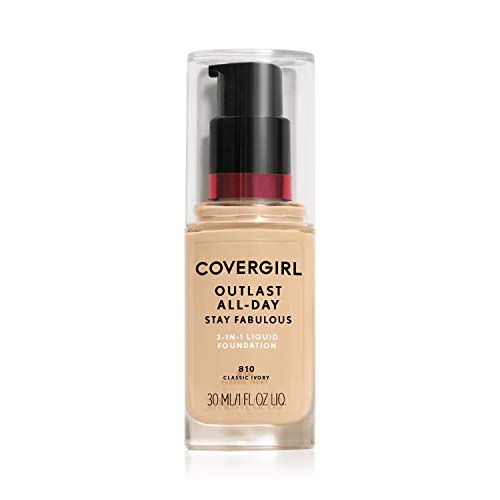  COVERGIRL Outlast All-Day Stay Fabulous 3-in-1 Foundation, 1 Bottle (1 oz), Classic Ivory Tone, Liquid Matte Foundation and SPF 20 Sunscreen (packaging may vary)