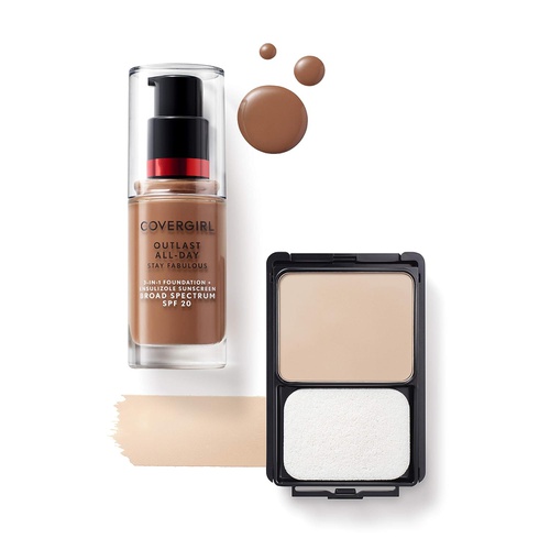  COVERGIRL Outlast All-Day Stay Fabulous 3-in-1 Foundation, 1 Bottle (1 oz), Classic Ivory Tone, Liquid Matte Foundation and SPF 20 Sunscreen (packaging may vary)
