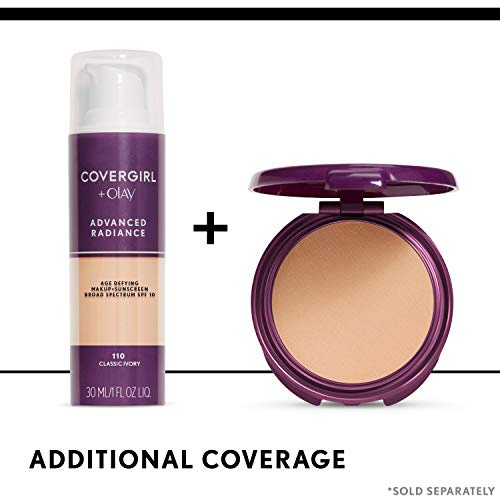  COVERGIRL Advanced Radiance Age Defying Foundation Makeup, Creamy Natural 120, 1 Ounce (Packaging May Vary) Liquid Foundation Base