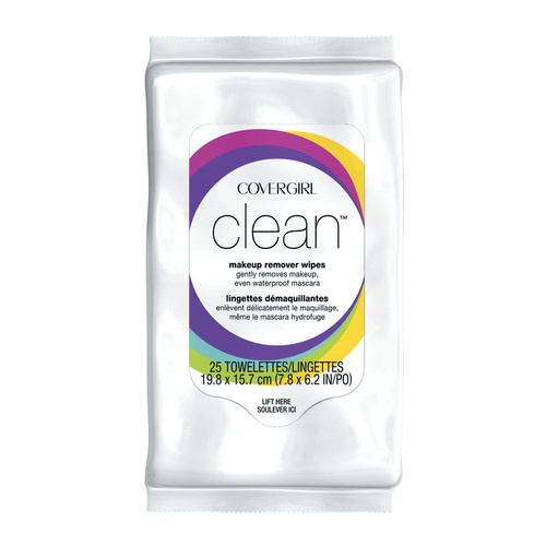  COVERGIRL Clean Make-Up Remover Wipes, 25 Count (packaging may vary)