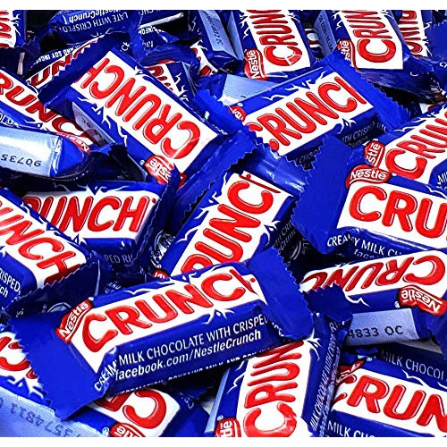  CrazyOutlet Nestle Crunch Fun Size Candy Bar, Creamy Milk Chocolate Crisped Rice, Bulk Pack 2 Lbs