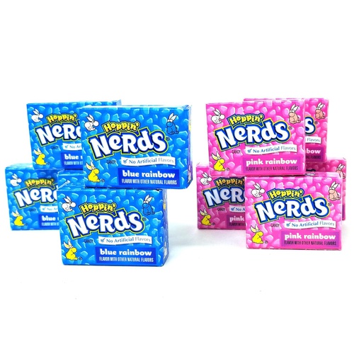  CRAZYOUTLET Easter Wonka Nerds Hoppin Candy, Pastel Blue and Pink Mini Box - 77 Count, 2.5 Lbs