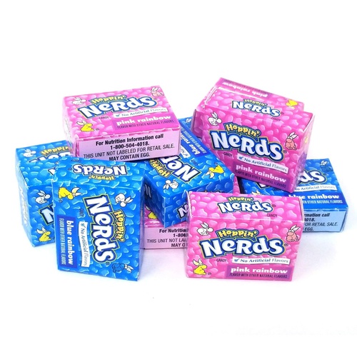  CRAZYOUTLET Easter Wonka Nerds Hoppin Candy, Pastel Blue and Pink Mini Box - 77 Count, 2.5 Lbs