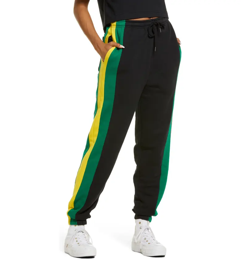 Cross Colours Womens Colorblock Track Pants_RD/ GN/ BK/ YL
