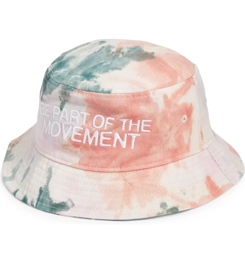 Cross Colours Be Part of the Movement Bucket Hat_TIE DYE PINK/GREY
