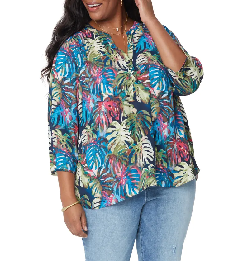 Curves 360 by NYDJ Perfect Blouse_PALM LAGOON