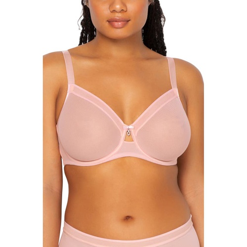  Curvy Couture Full Figure Mesh Underwire Bra_BLUSHING ROSE