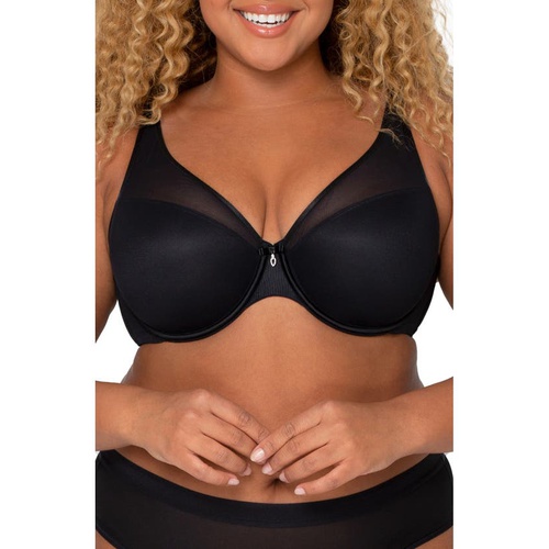  Curvy Couture Underwire Plunge Bra_BLACK