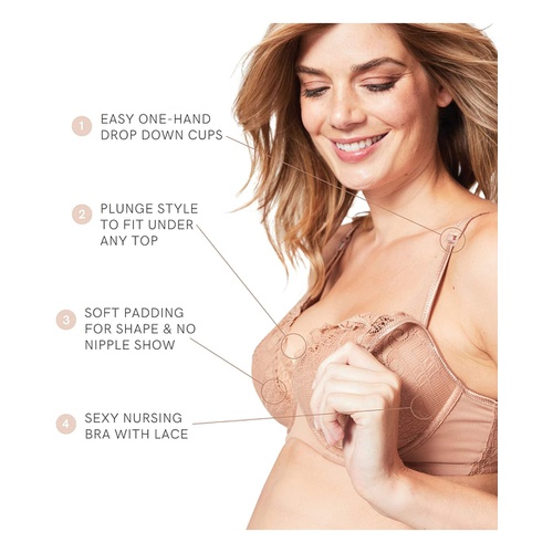  Cake Maternity Truffles Flexi Wire Maternity Moulded Cup Plunge Lace Nursing Bra