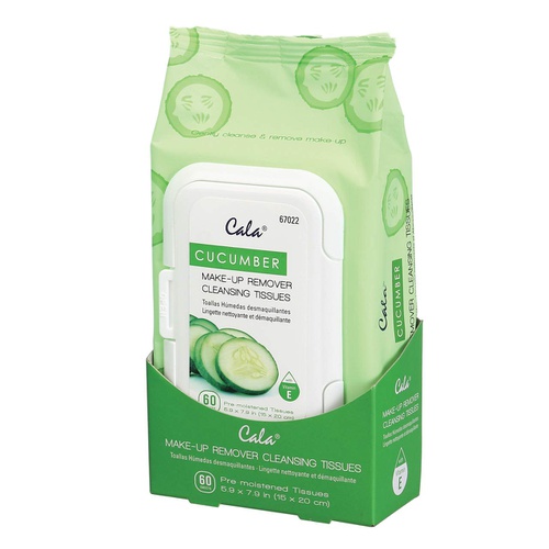 Cala Cucumber make-up remover cleansing tissues 60 count, 60 Count