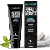 Cali White Activated Charcoal & Organic Coconut Oil Teeth WHITENING Toothpaste, Made in USA, Best Natural Whitener, Vegan, Fluoride Free, Sulfate Free, Organic, Black Tooth Paste,