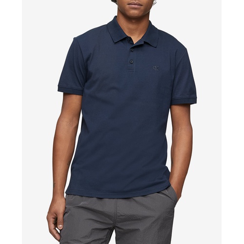  Calvin Klein Mens Regular Fit Smooth Cotton Monogram Logo Polo Shirt