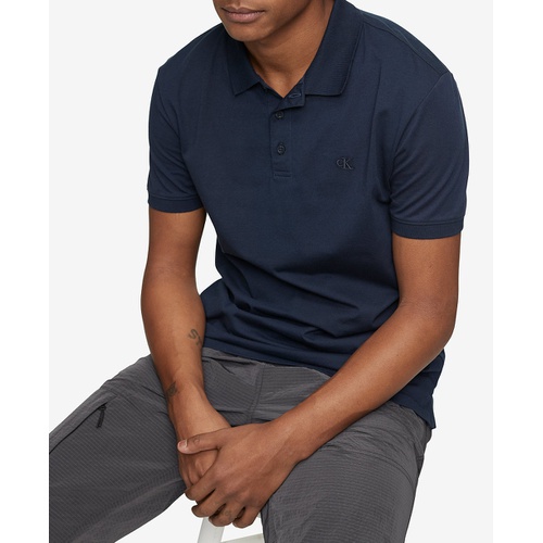  Calvin Klein Mens Regular Fit Smooth Cotton Monogram Logo Polo Shirt