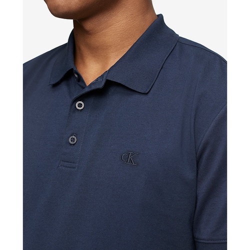  Calvin Klein Mens Regular Fit Smooth Cotton Monogram Logo Polo Shirt