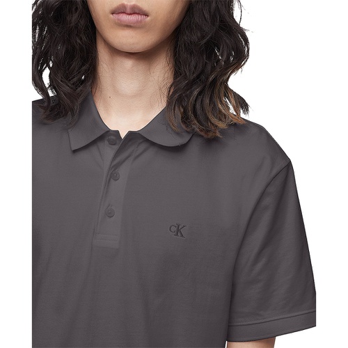  Calvin Klein Mens Regular Fit Smooth Cotton Monogram Logo Polo Shirt