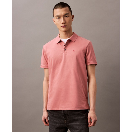  Calvin Klein Mens Regular Fit Smooth Cotton Monogram Logo Polo Shirt