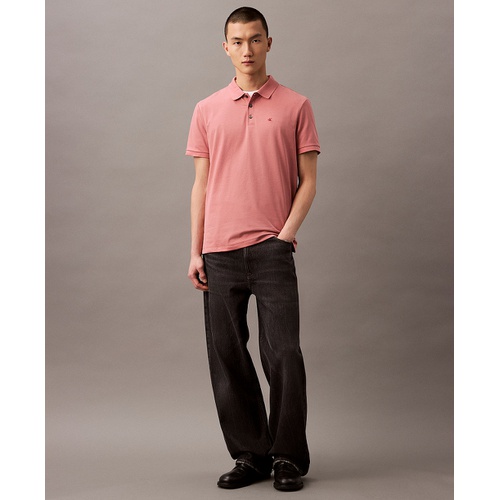  Calvin Klein Mens Regular Fit Smooth Cotton Monogram Logo Polo Shirt