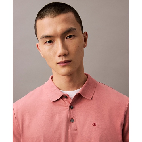  Calvin Klein Mens Regular Fit Smooth Cotton Monogram Logo Polo Shirt