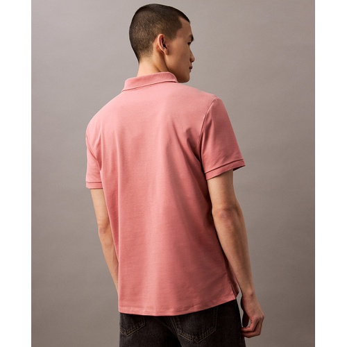  Calvin Klein Mens Regular Fit Smooth Cotton Monogram Logo Polo Shirt