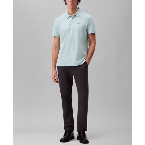  Calvin Klein Mens Regular Fit Smooth Cotton Monogram Logo Polo Shirt