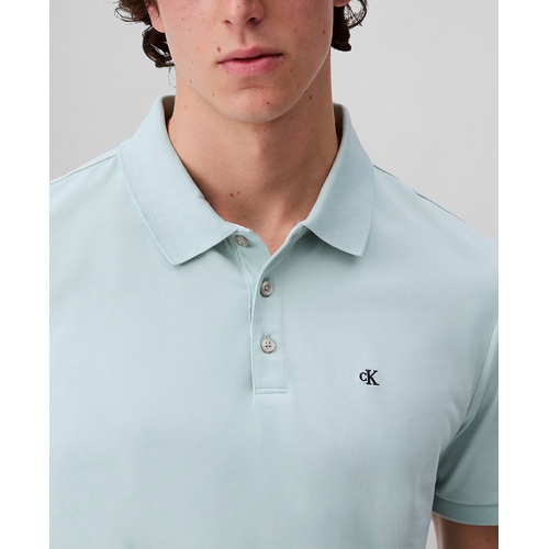  Calvin Klein Mens Regular Fit Smooth Cotton Monogram Logo Polo Shirt