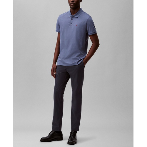  Calvin Klein Mens Regular Fit Smooth Cotton Monogram Logo Polo Shirt