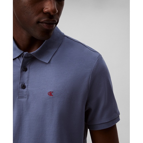  Calvin Klein Mens Regular Fit Smooth Cotton Monogram Logo Polo Shirt