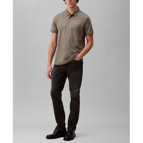  Calvin Klein Mens Regular Fit Smooth Cotton Monogram Logo Polo Shirt