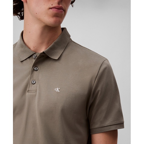  Calvin Klein Mens Regular Fit Smooth Cotton Monogram Logo Polo Shirt