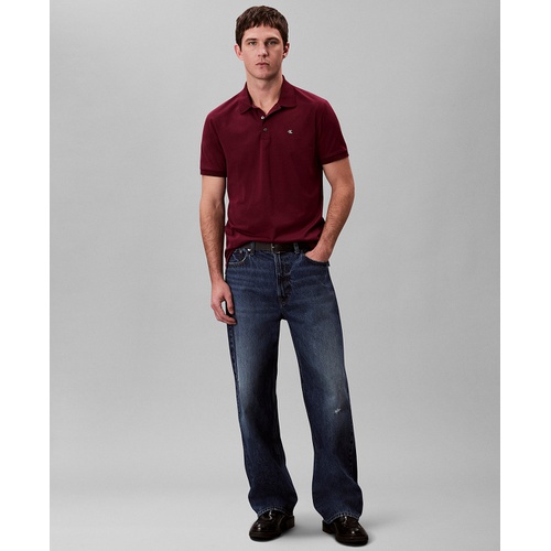  Calvin Klein Mens Regular Fit Smooth Cotton Monogram Logo Polo Shirt