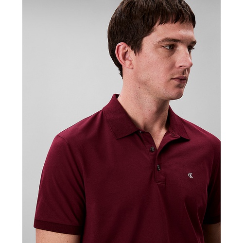  Calvin Klein Mens Regular Fit Smooth Cotton Monogram Logo Polo Shirt