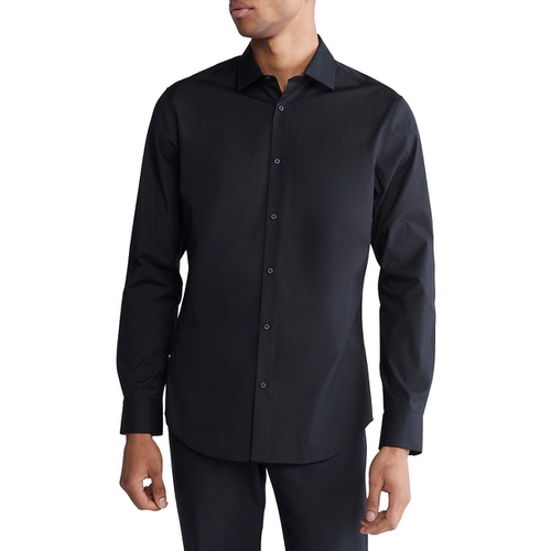  Calvin Klein Mens Slim Fit Supima Stretch Long Sleeve Button Front Shirt