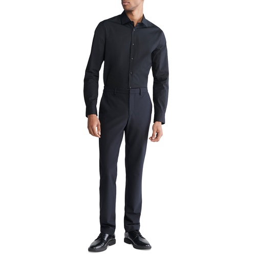  Calvin Klein Mens Slim Fit Supima Stretch Long Sleeve Button Front Shirt