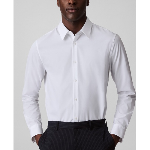  Calvin Klein Mens Slim Fit Supima Stretch Long Sleeve Button Front Shirt
