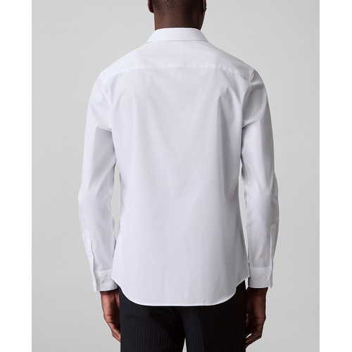  Calvin Klein Mens Slim Fit Supima Stretch Long Sleeve Button Front Shirt