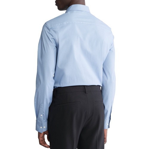  Calvin Klein Mens Slim Fit Supima Stretch Long Sleeve Button Front Shirt