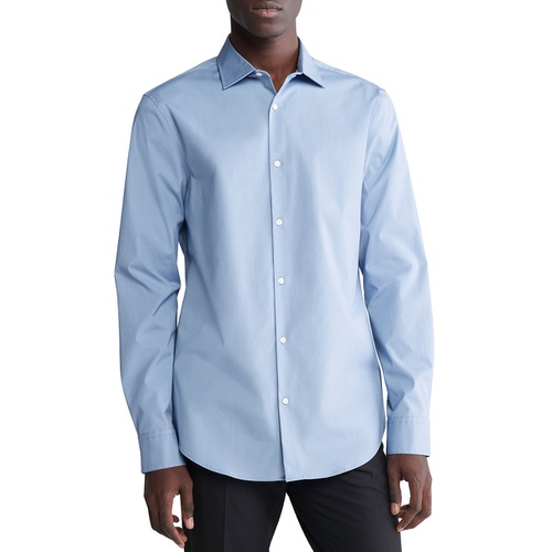  Calvin Klein Mens Slim Fit Supima Stretch Long Sleeve Button Front Shirt
